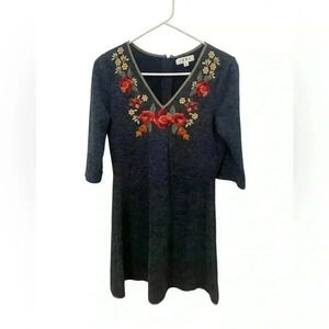THML Floral Embroidered Fit And Flare Dress Size Medium